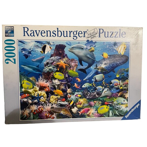 Ravensburger 2000 Piece Jigsaw Puzzle "Underwater" Colorful Fish Seascape - Picture 4 of 15